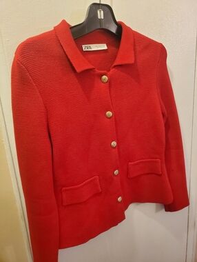 New Red Knit Blazer